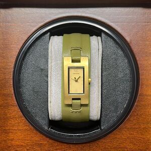 Tokyo bay green leather watch